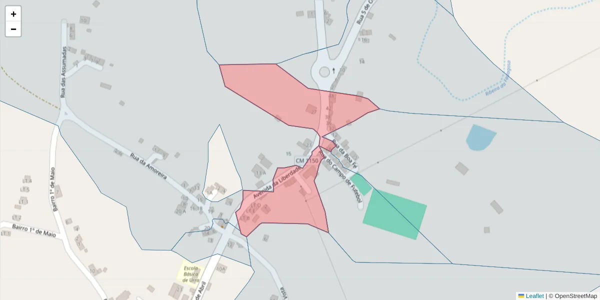 Mapa detalhado do código postal 7300-575 com limites, códigos postais vizinhos e agências dos correios
