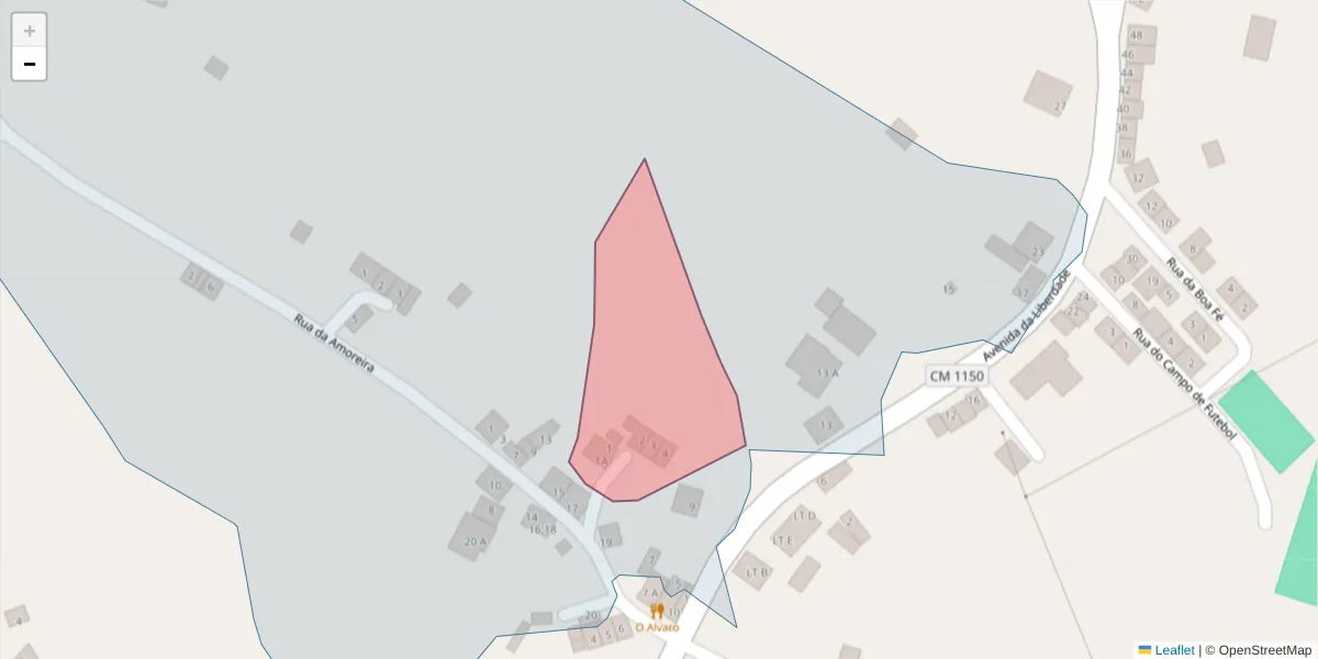 Mapa detalhado do código postal 7300-582 com limites, códigos postais vizinhos e agências dos correios
