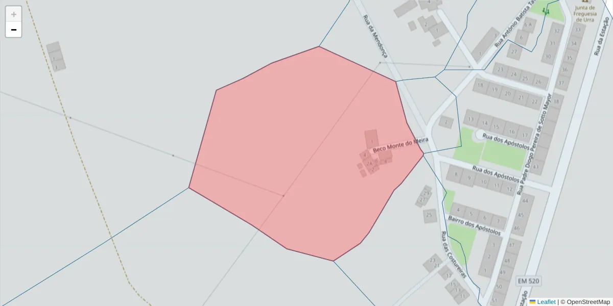 Mapa detalhado do código postal 7300-586 com limites, códigos postais vizinhos e agências dos correios