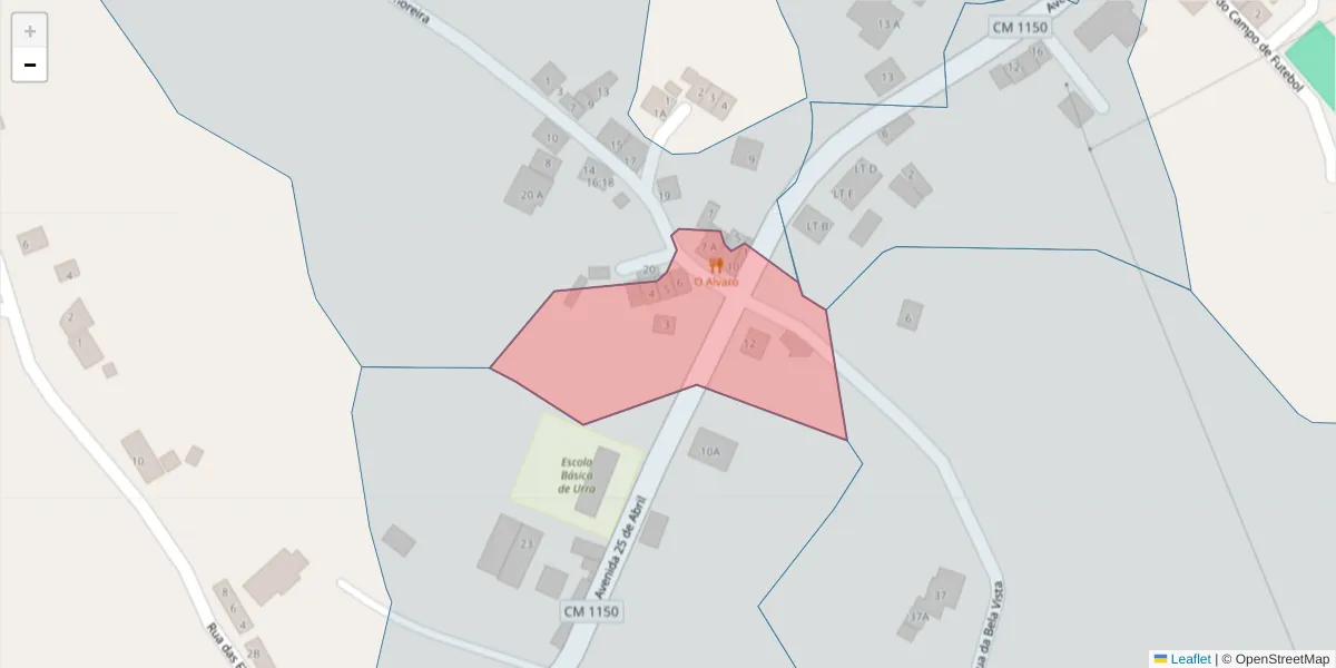 Mapa detalhado do código postal 7300-589 com limites, códigos postais vizinhos e agências dos correios