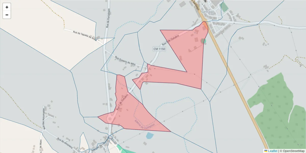 Mapa detalhado do código postal 7300-591 com limites, códigos postais vizinhos e agências dos correios