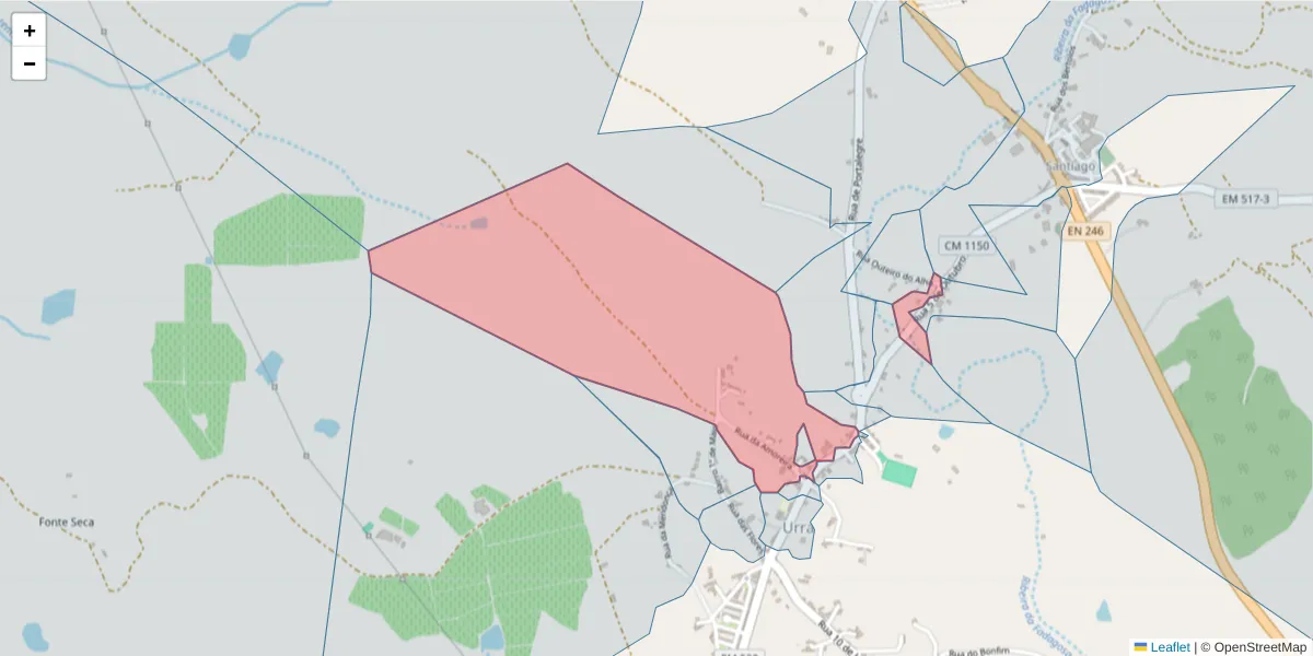 Mapa detalhado do código postal 7300-592 com limites, códigos postais vizinhos e agências dos correios
