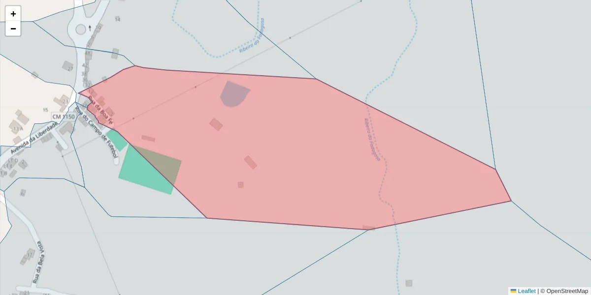 Mapa detalhado do código postal 7300-594 com limites, códigos postais vizinhos e agências dos correios