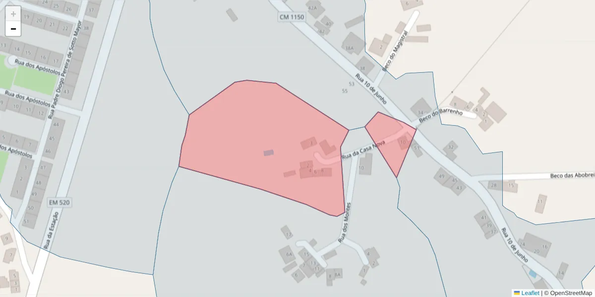 Mapa detalhado do código postal 7300-595 com limites, códigos postais vizinhos e agências dos correios