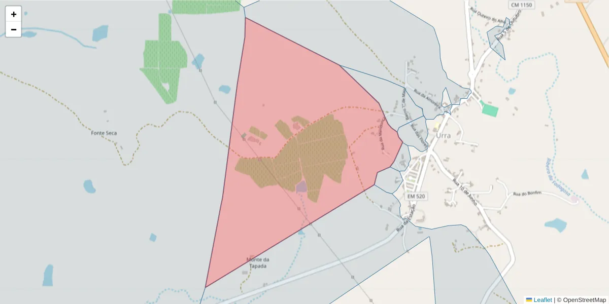 Mapa detalhado do código postal 7300-598 com limites, códigos postais vizinhos e agências dos correios