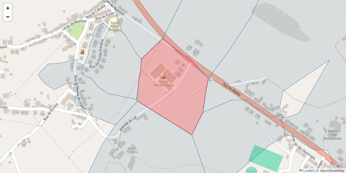 Mapa detalhado do código postal 7300-651 com limites, códigos postais vizinhos e agências dos correios