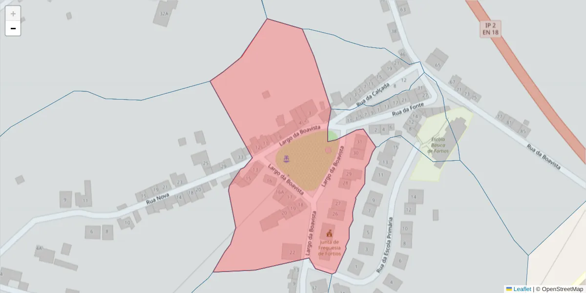 Mapa detalhado do código postal 7300-654 com limites, códigos postais vizinhos e agências dos correios