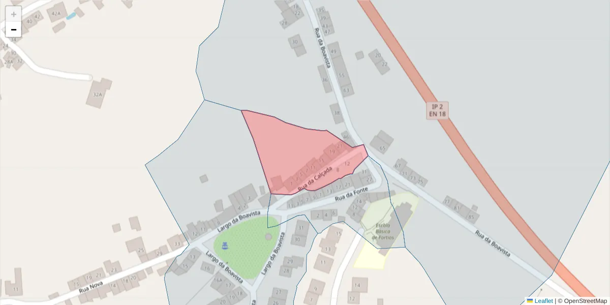 Mapa detalhado do código postal 7300-661 com limites, códigos postais vizinhos e agências dos correios