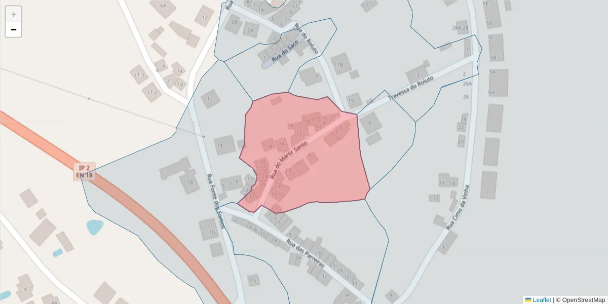 Mapa detalhado do código postal 7300-671 com limites, códigos postais vizinhos e agências dos correios