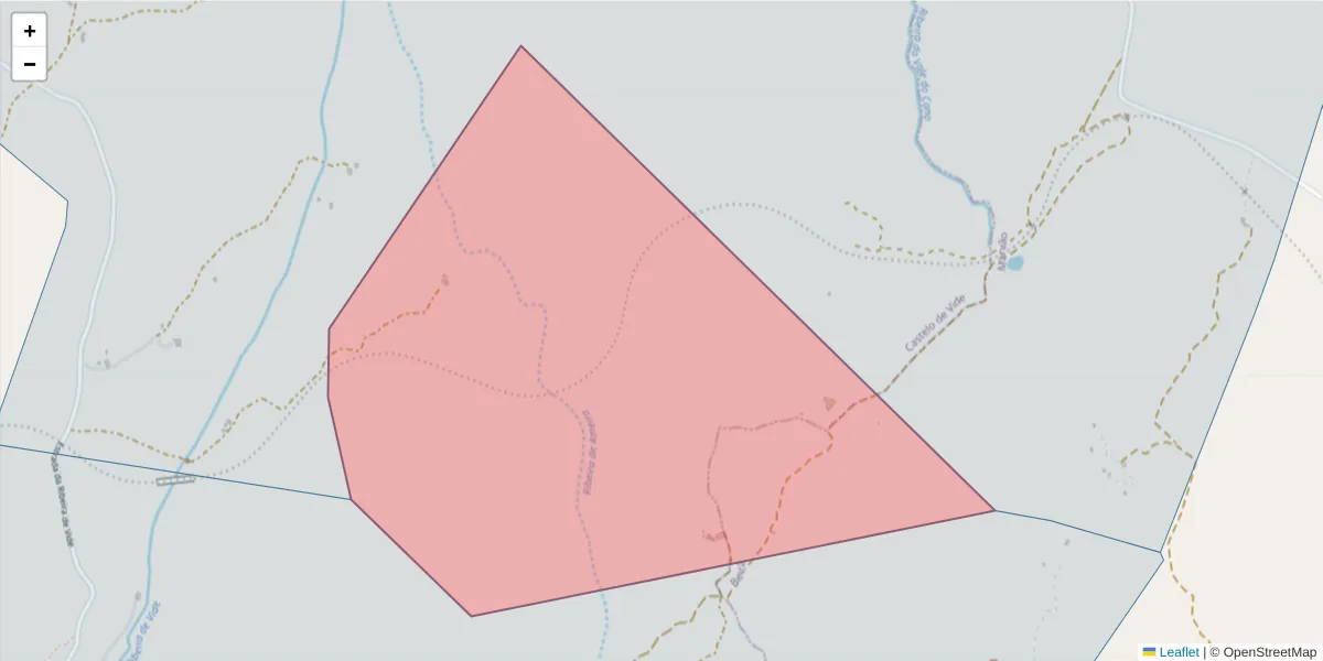 Mapa detalhado do código postal 7320-000 com limites, códigos postais vizinhos e agências dos correios