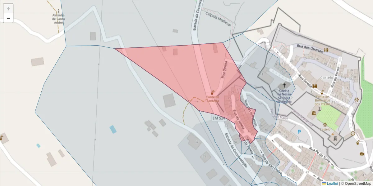 Mapa detalhado do código postal 7320-159 com limites, códigos postais vizinhos e agências dos correios