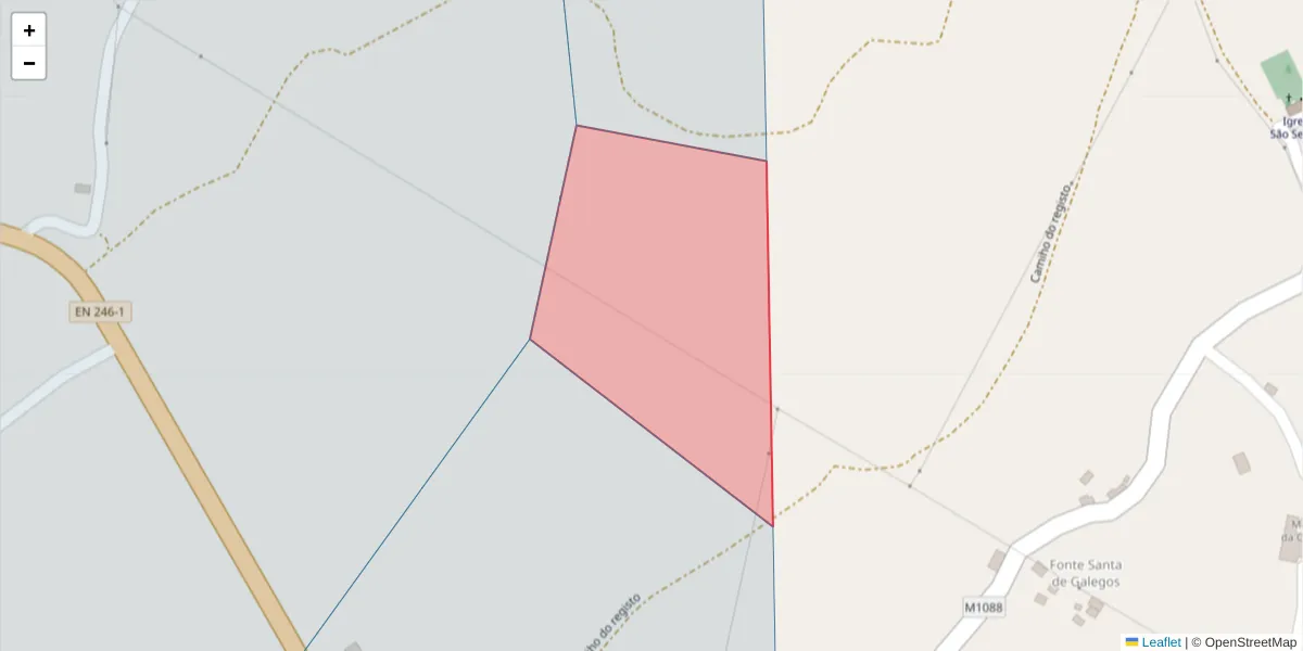 Mapa detalhado do código postal 7330-075 com limites, códigos postais vizinhos e agências dos correios