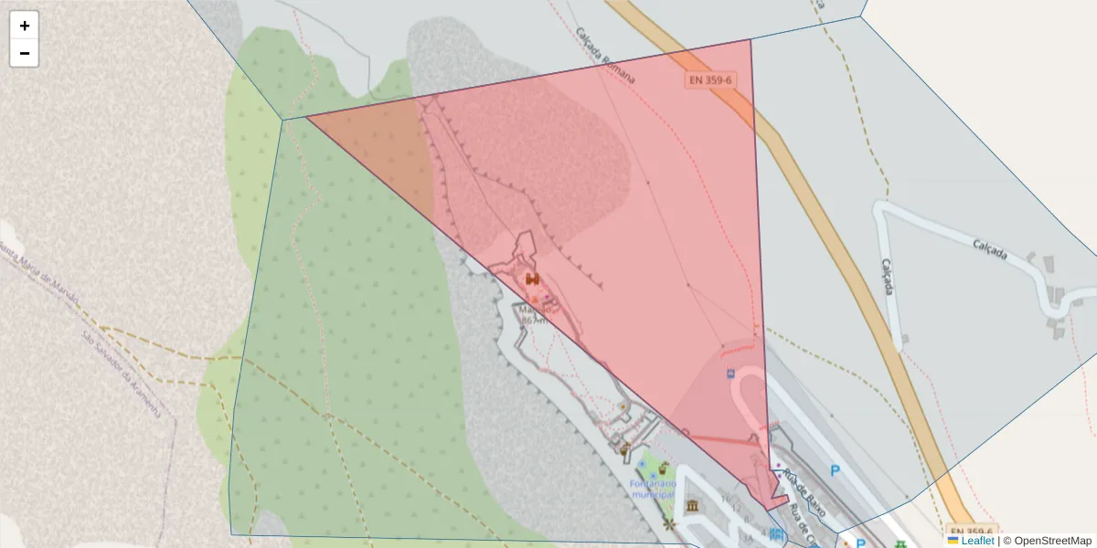 Mapa detalhado do código postal 7330-125 com limites, códigos postais vizinhos e agências dos correios