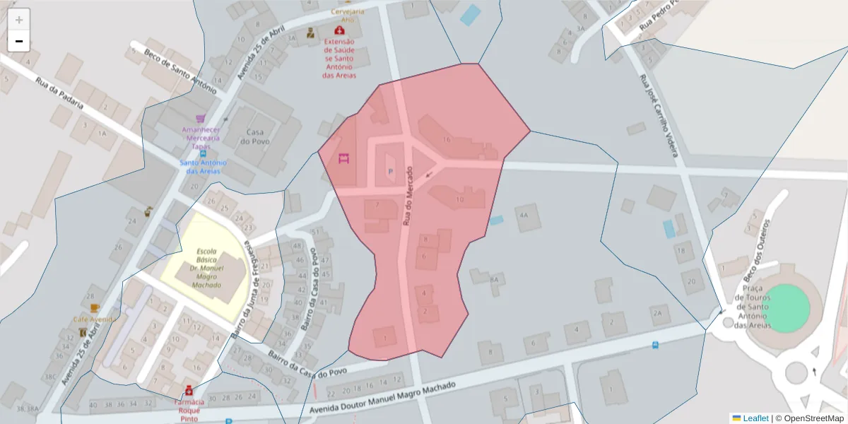 Mapa detalhado do código postal 7330-264 com limites, códigos postais vizinhos e agências dos correios