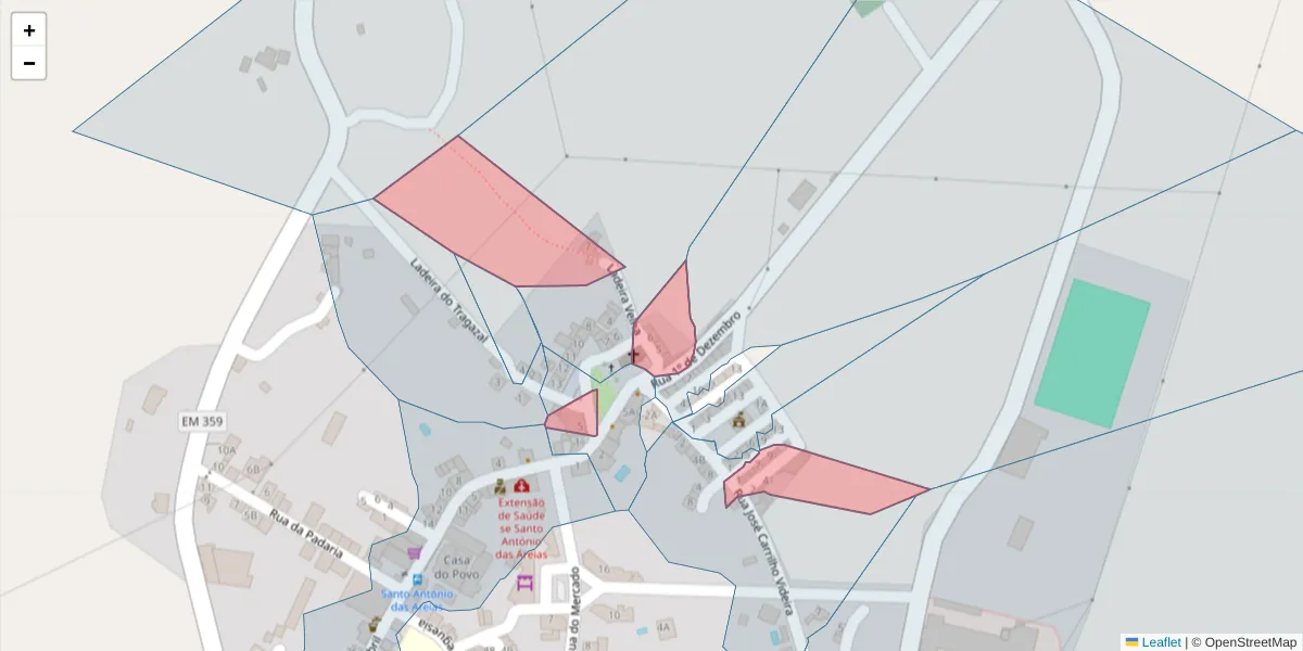 Mapa detalhado do código postal 7330-271 com limites, códigos postais vizinhos e agências dos correios