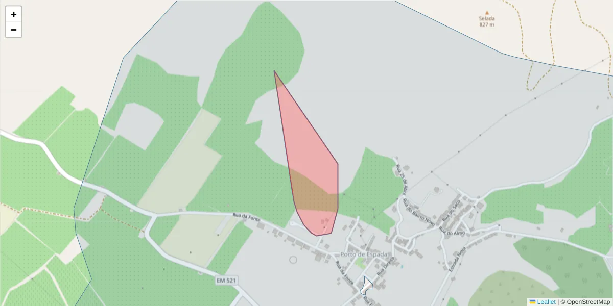 Mapa detalhado do código postal 7330-342 com limites, códigos postais vizinhos e agências dos correios