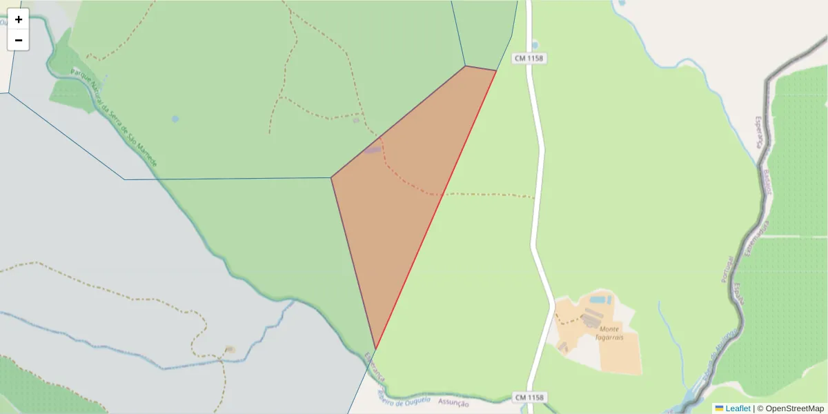 Mapa detalhado do código postal 7340-146 com limites, códigos postais vizinhos e agências dos correios