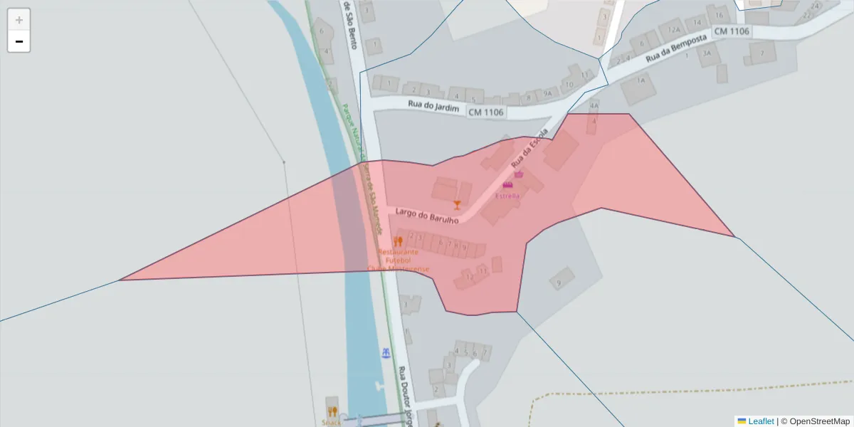 Mapa detalhado do código postal 7340-212 com limites, códigos postais vizinhos e agências dos correios