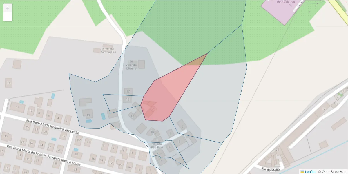 Mapa detalhado do código postal 7350-068 com limites, códigos postais vizinhos e agências dos correios