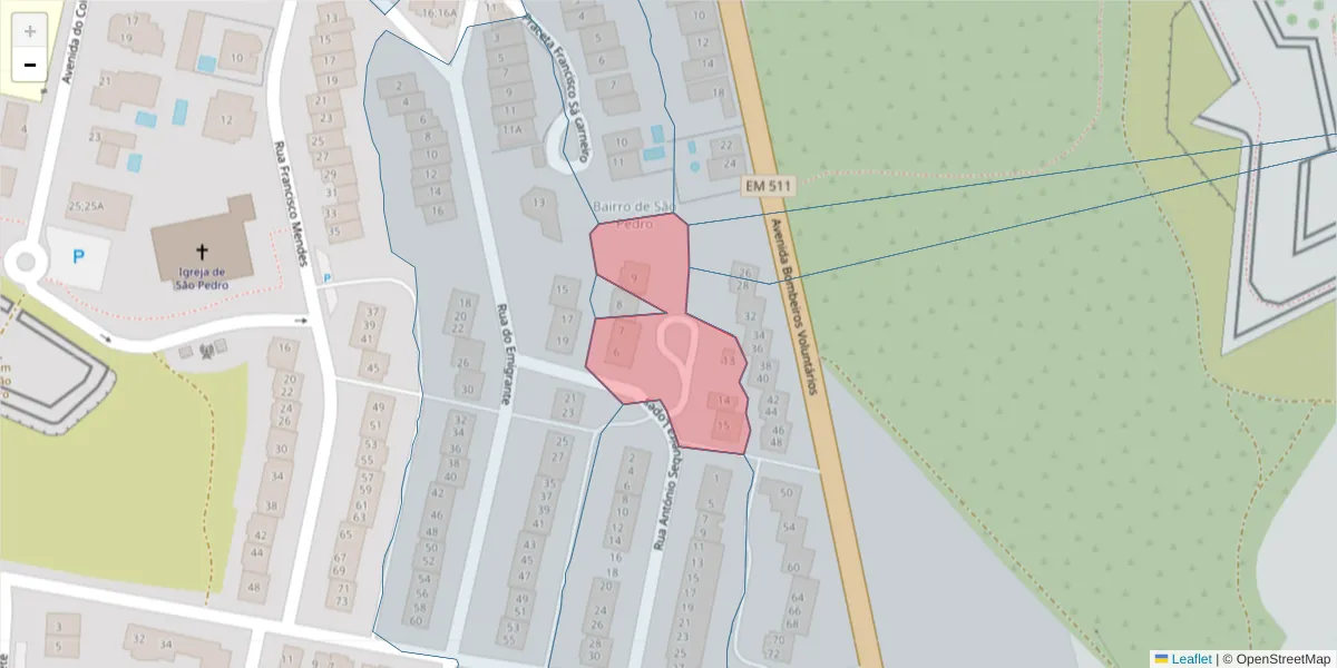 Mapa detalhado do código postal 7350-131 com limites, códigos postais vizinhos e agências dos correios