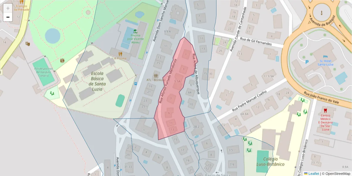 Mapa detalhado do código postal 7350-136 com limites, códigos postais vizinhos e agências dos correios
