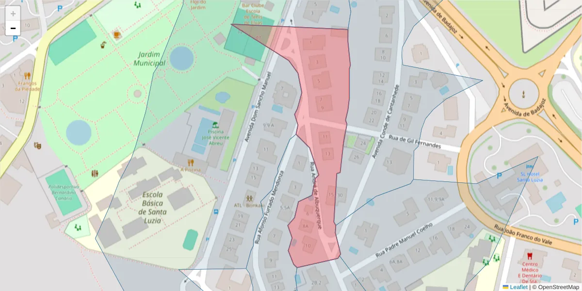 Mapa detalhado do código postal 7350-138 com limites, códigos postais vizinhos e agências dos correios