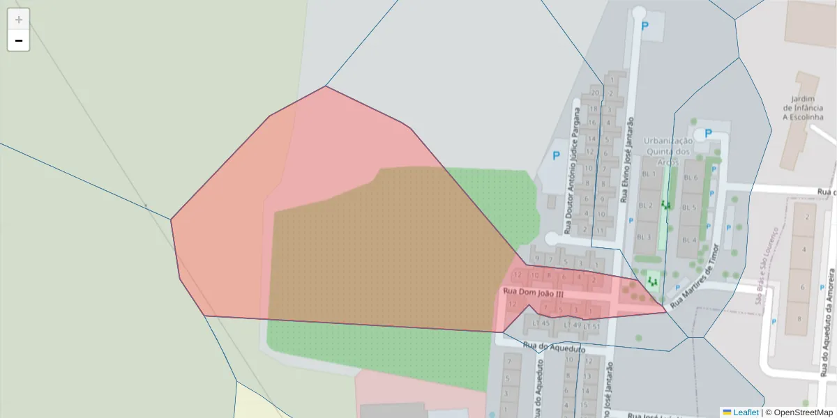 Mapa detalhado do código postal 7350-143 com limites, códigos postais vizinhos e agências dos correios