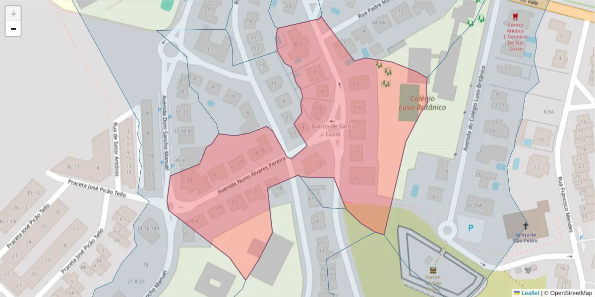 Mapa detalhado do código postal 7350-174 com limites, códigos postais vizinhos e agências dos correios