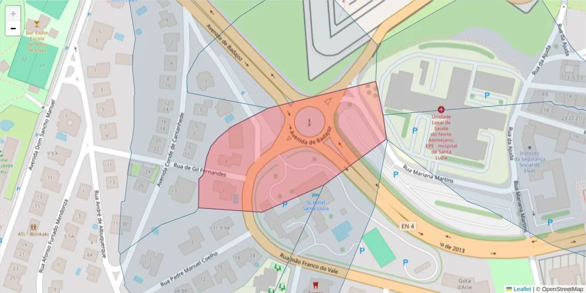 Mapa detalhado do código postal 7350-192 com limites, códigos postais vizinhos e agências dos correios