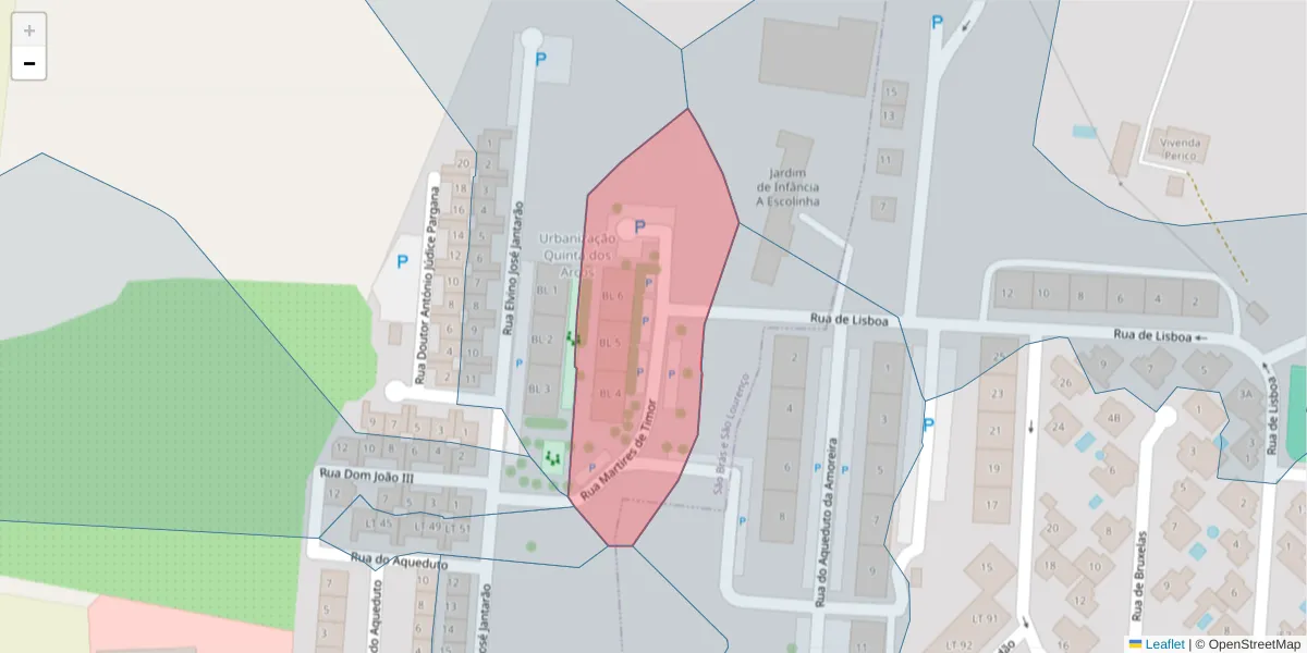 Mapa detalhado do código postal 7350-198 com limites, códigos postais vizinhos e agências dos correios