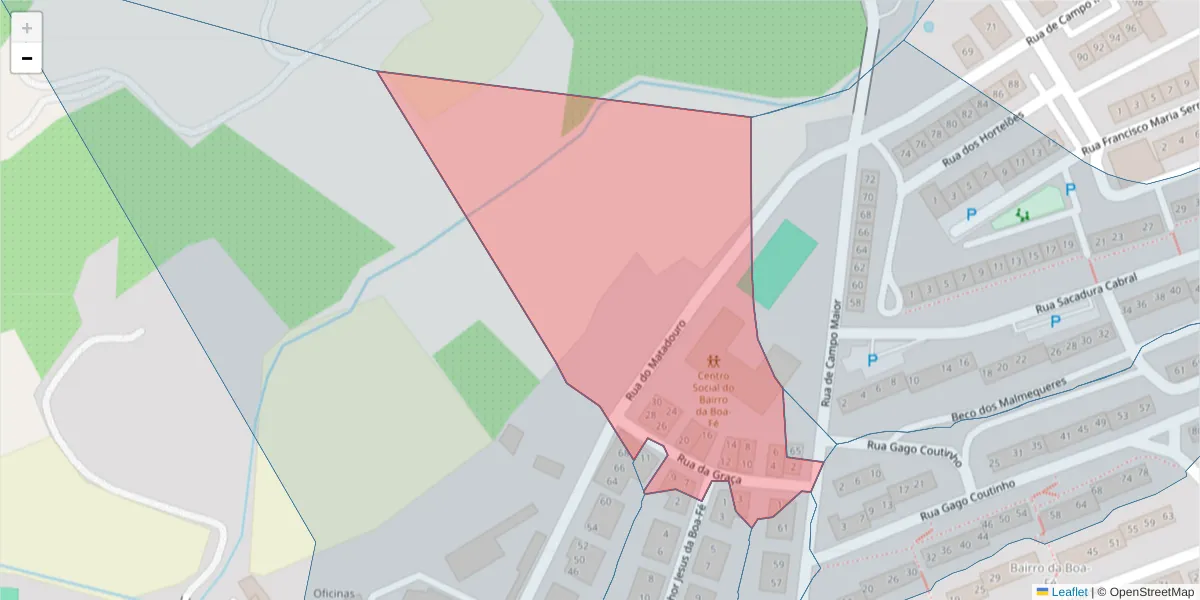 Mapa detalhado do código postal 7350-248 com limites, códigos postais vizinhos e agências dos correios