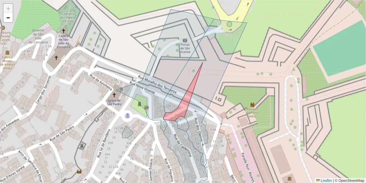 Mapa detalhado do código postal 7350-262 com limites, códigos postais vizinhos e agências dos correios