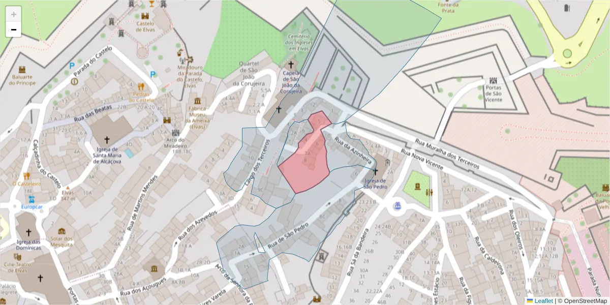 Mapa detalhado do código postal 7350-272 com limites, códigos postais vizinhos e agências dos correios