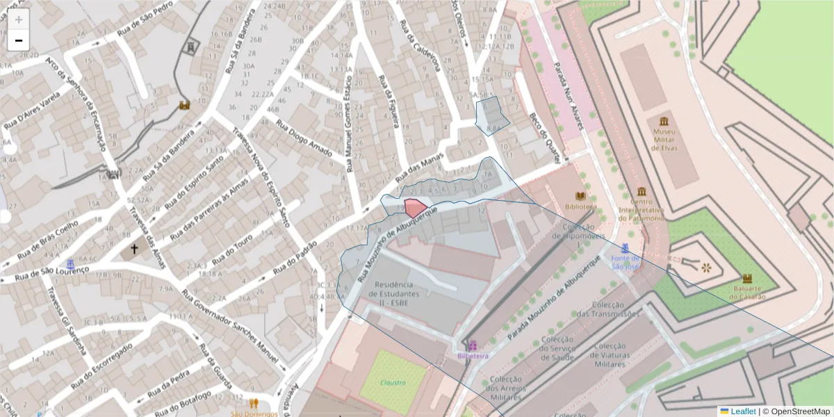 Mapa detalhado do código postal 7350-277;7350-282 com limites, códigos postais vizinhos e agências dos correios