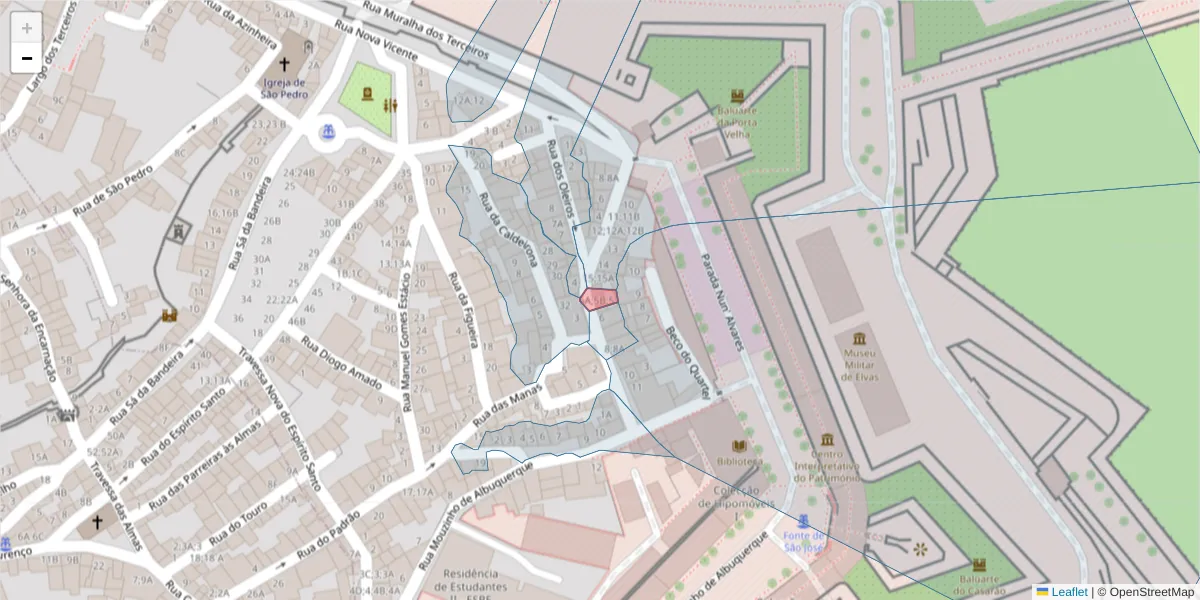 Mapa detalhado do código postal 7350-282;7350-283 com limites, códigos postais vizinhos e agências dos correios