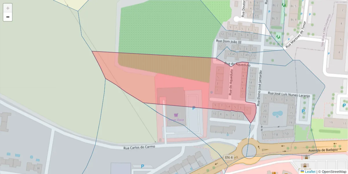 Mapa detalhado do código postal 7350-287 com limites, códigos postais vizinhos e agências dos correios