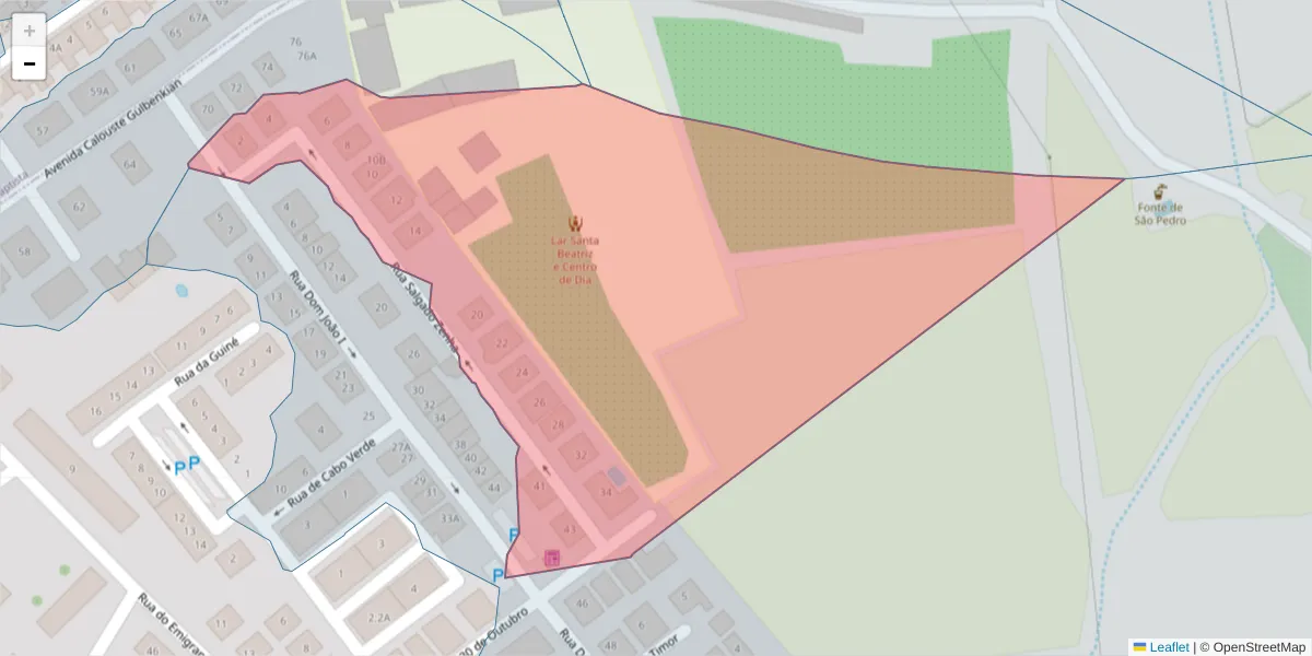 Mapa detalhado do código postal 7370-022 com limites, códigos postais vizinhos e agências dos correios