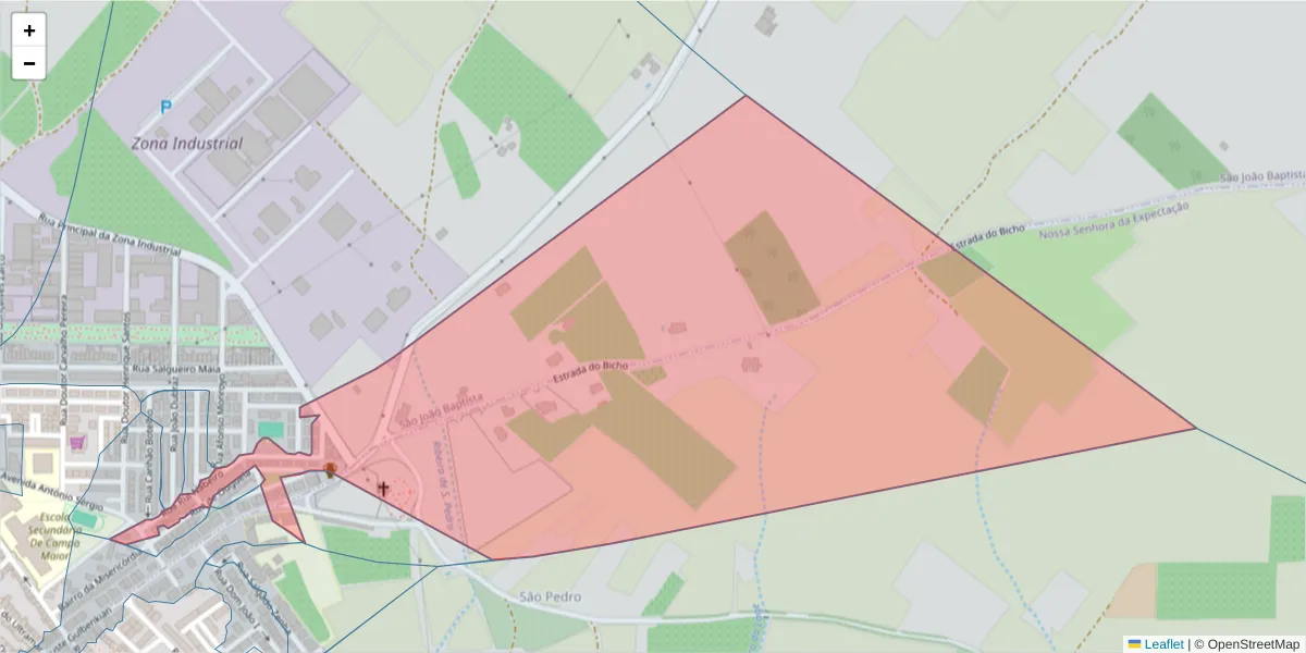 Mapa detalhado do código postal 7370-094 com limites, códigos postais vizinhos e agências dos correios