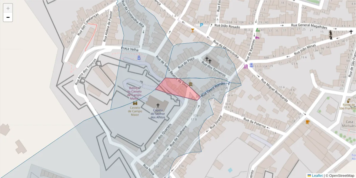 Mapa detalhado do código postal 7370-116 com limites, códigos postais vizinhos e agências dos correios