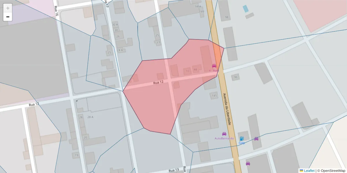Mapa detalhado do código postal 7400-206 com limites, códigos postais vizinhos e agências dos correios