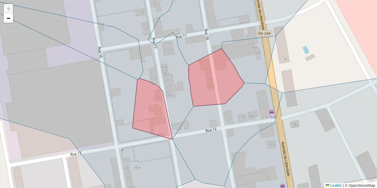Mapa detalhado do código postal 7400-211 com limites, códigos postais vizinhos e agências dos correios