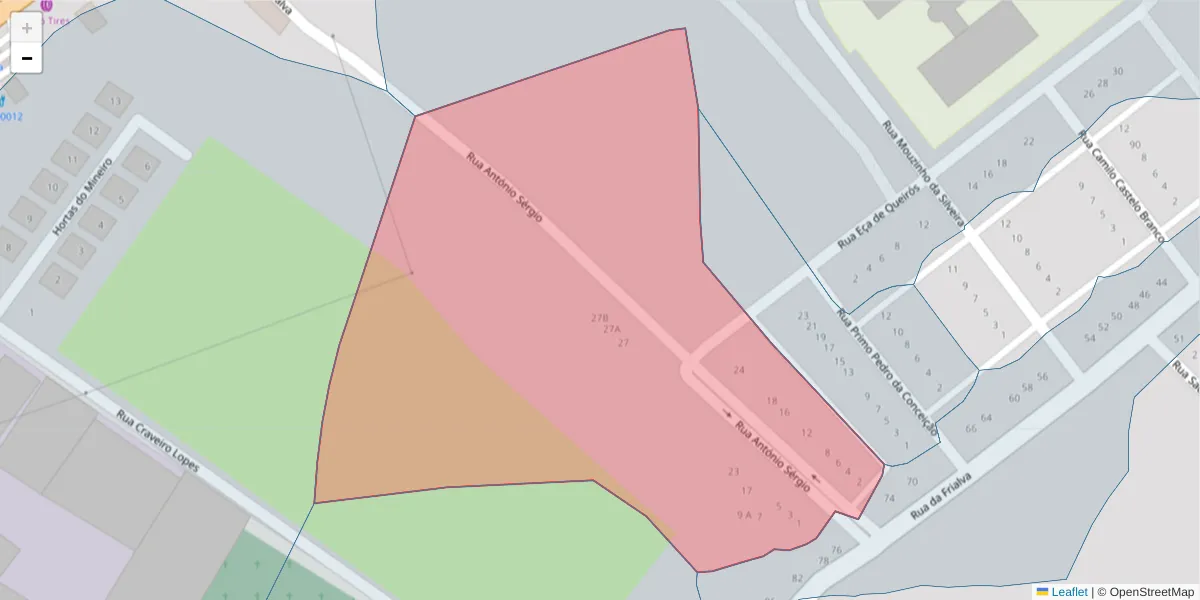 Mapa detalhado do código postal 7400-235 com limites, códigos postais vizinhos e agências dos correios