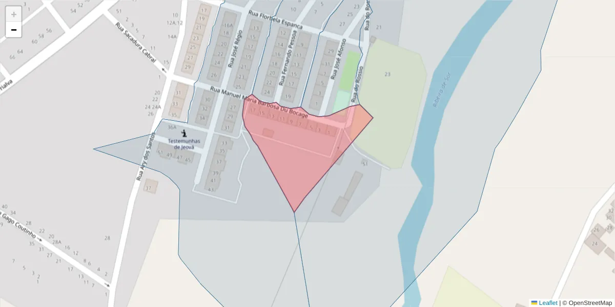 Mapa detalhado do código postal 7400-271 com limites, códigos postais vizinhos e agências dos correios