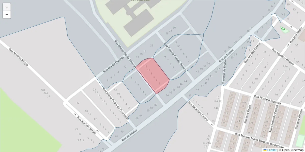 Mapa detalhado do código postal 7400-274 com limites, códigos postais vizinhos e agências dos correios