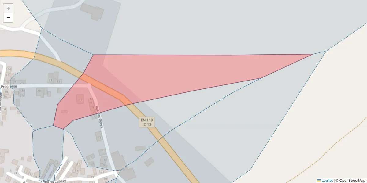 Mapa detalhado do código postal 7400-535 com limites, códigos postais vizinhos e agências dos correios