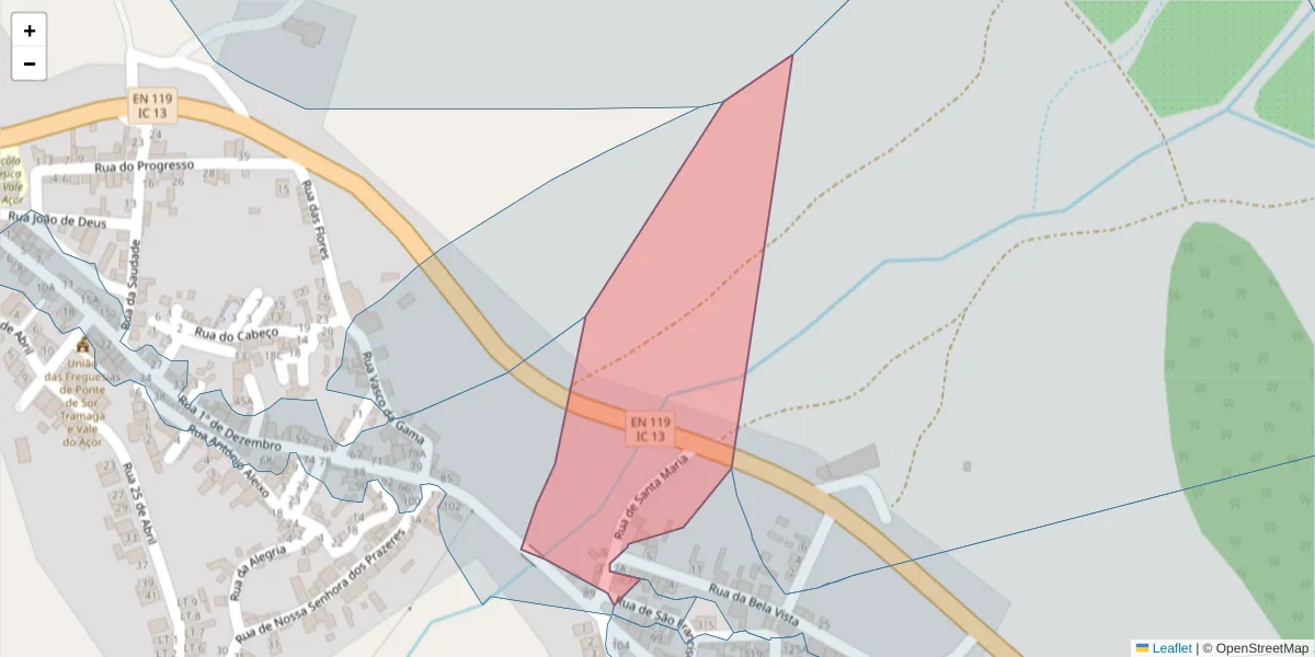Mapa detalhado do código postal 7400-538 com limites, códigos postais vizinhos e agências dos correios