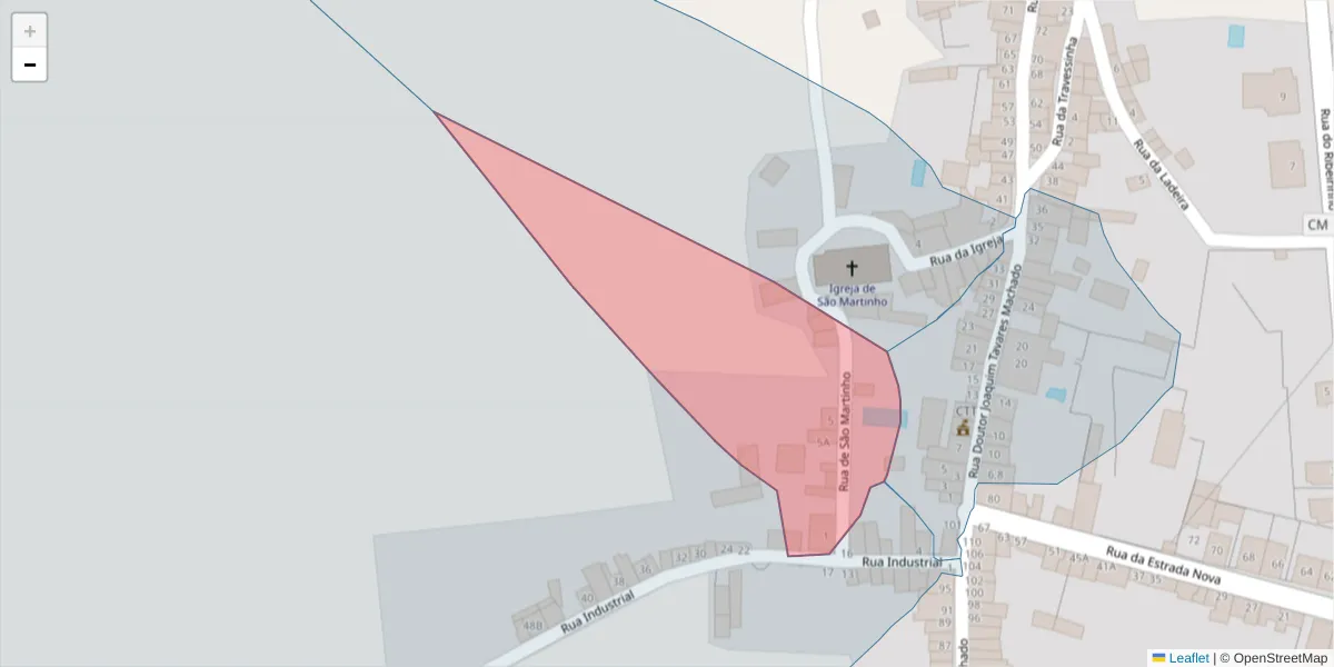 Mapa detalhado do código postal 7430-024 com limites, códigos postais vizinhos e agências dos correios
