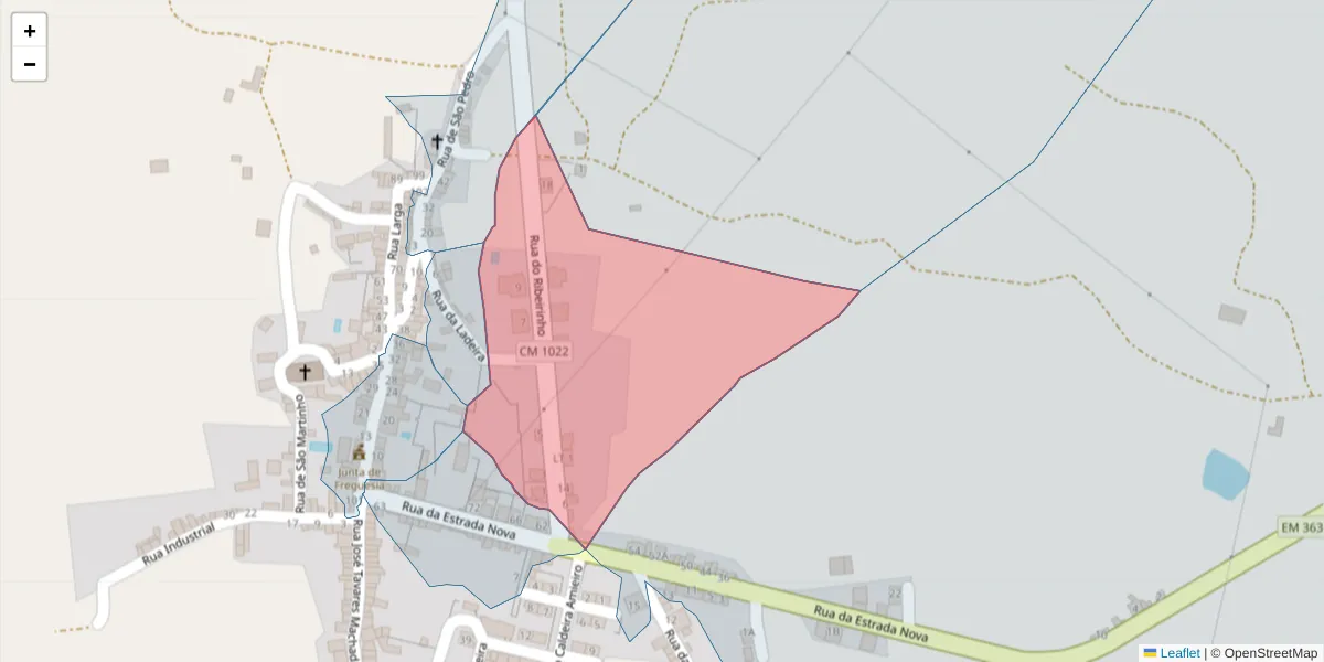 Mapa detalhado do código postal 7430-026 com limites, códigos postais vizinhos e agências dos correios