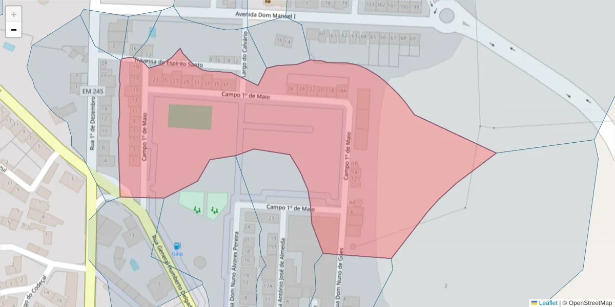 Mapa detalhado do código postal 7430-120 com limites, códigos postais vizinhos e agências dos correios