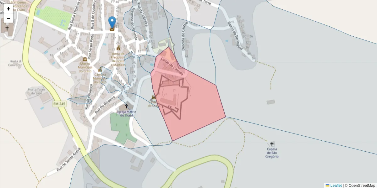 Mapa detalhado do código postal 7430-127 com limites, códigos postais vizinhos e agências dos correios